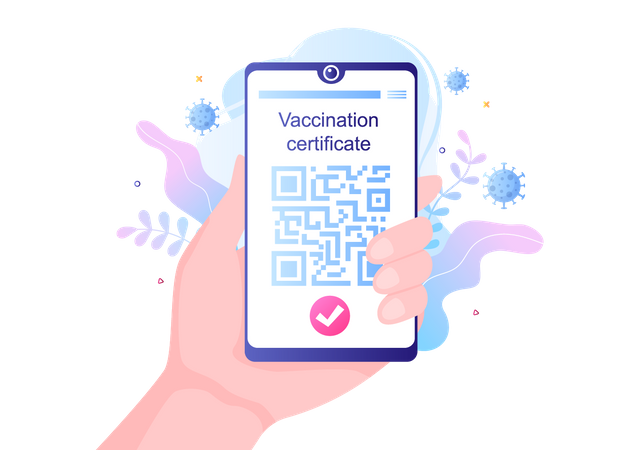 Digital Covid-19 Vaccination Certificate  Illustration