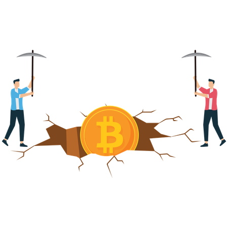 Digital Currency Excavation – Cryptocurrency Mining  Illustration