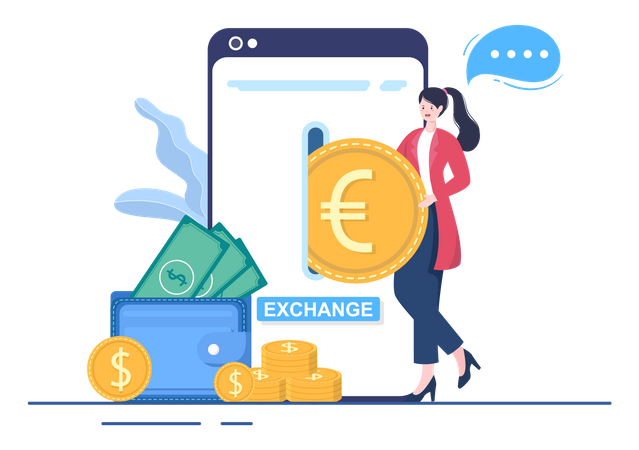 Digital Currency Exchange application Illustration