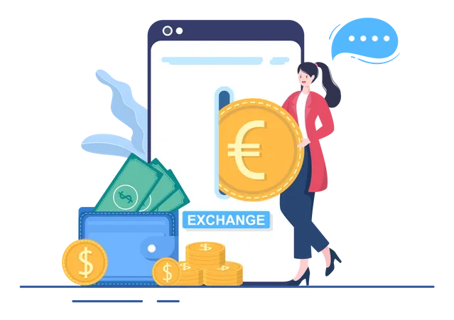 Digital Currency Exchange application  Illustration