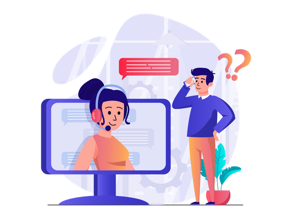 Digital Customer support  Illustration