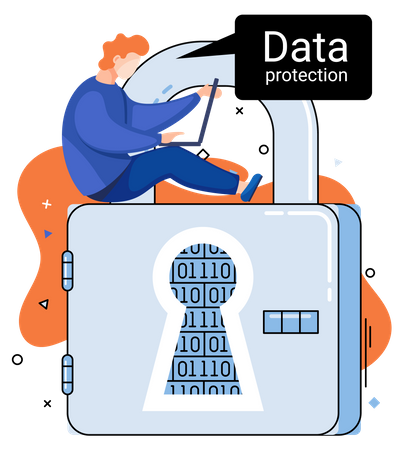 Digital data protection Illustration