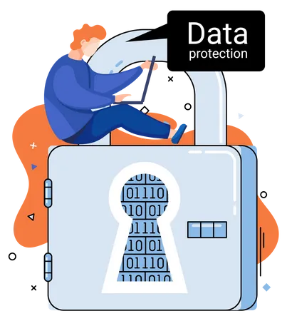 Digital data protection  Illustration