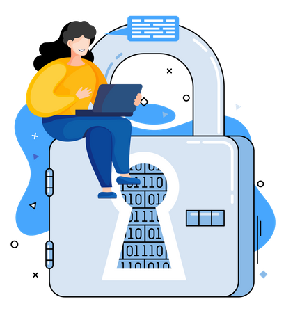 Digital data protection and privacy Illustration
