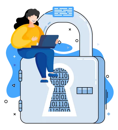 Digital data protection and privacy Illustration