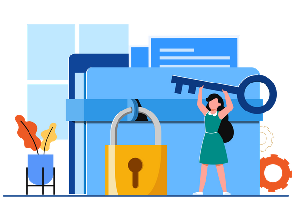 Digital data security  Illustration