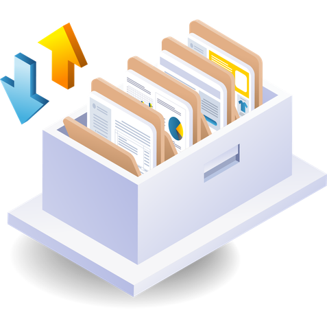 Digital data storage server rack  Illustration