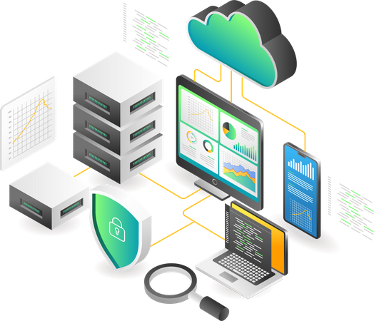 Digital data transformation  Illustration