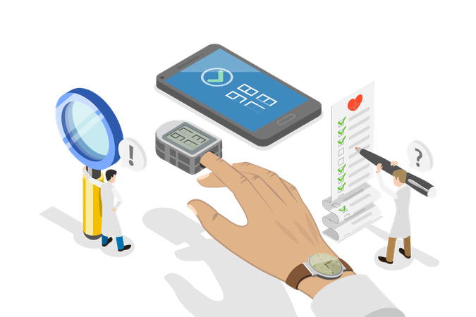 Digital Device to Measure Oxygen saturation  Illustration