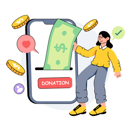 Digital Donations  Illustration