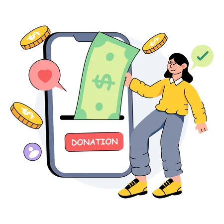 Digital Donations  Illustration