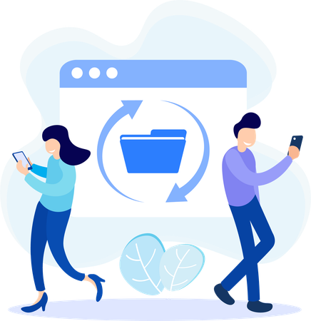 Digital File Sharing  Illustration