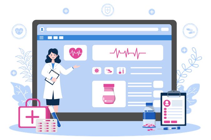 Digital health checkup  Illustration