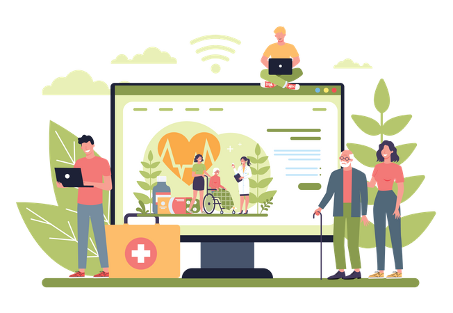 Digital Health Support  Illustration