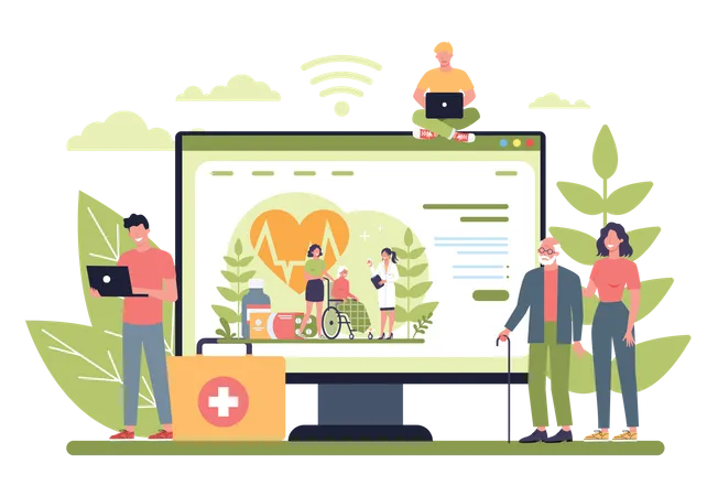 Digital Health Support  Illustration