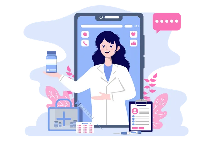 Digital healthcare Illustration