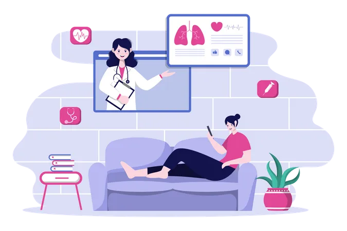 Digital healthcare Illustration