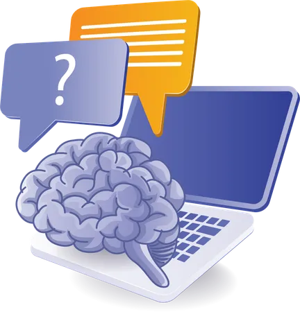 Digital information computer brain intelligence  Illustration