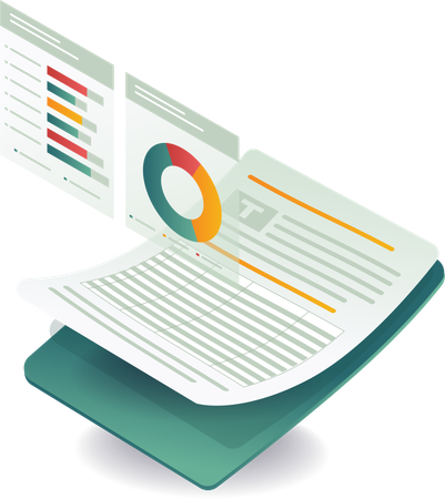 Digital information management analysis  Illustration