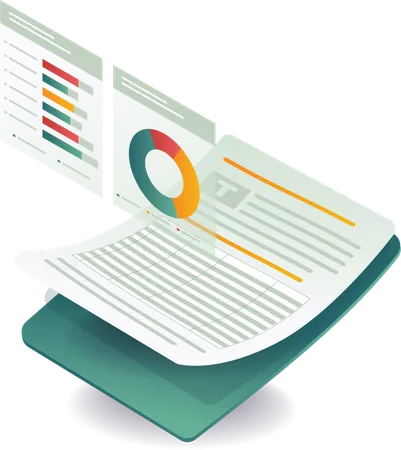 Digital information management analysis  Illustration