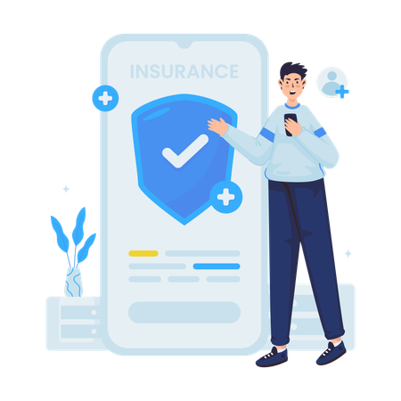 Digital insurance app  Illustration