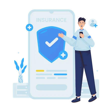 Digital insurance app  Illustration