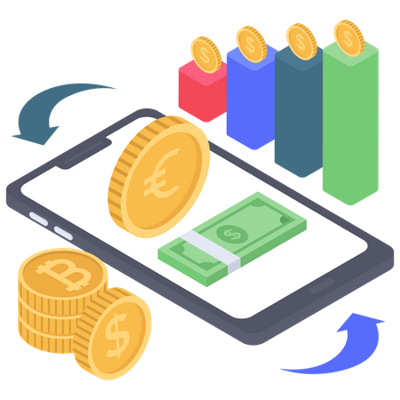 Digital Investment Growth  Illustration