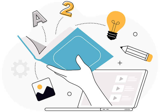 Digital Learning and Creative Knowledge  Illustration