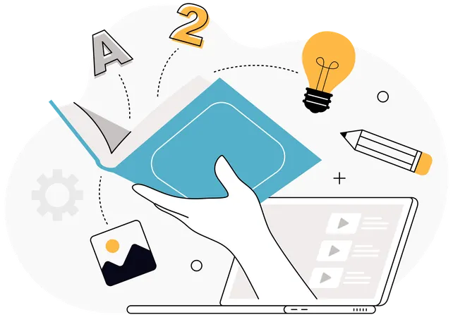 Digital Learning and Creative Knowledge  Illustration
