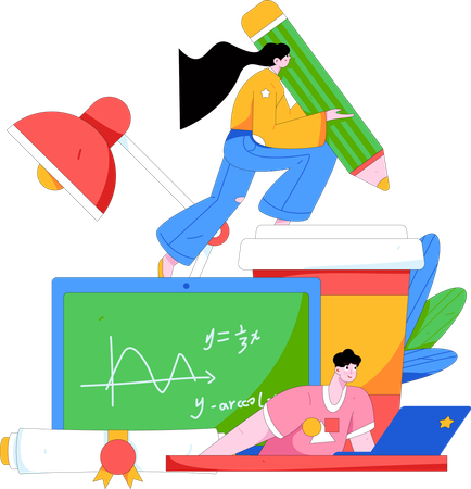 Digital Learning  Illustration