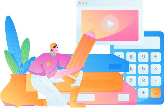 Digital Learning  Illustration
