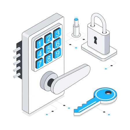 Digital Lock  Illustration