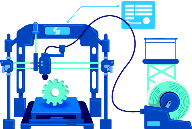 Digital manufacturing Illustration