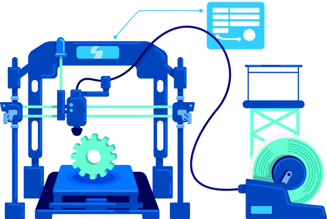 Digital manufacturing  Illustration