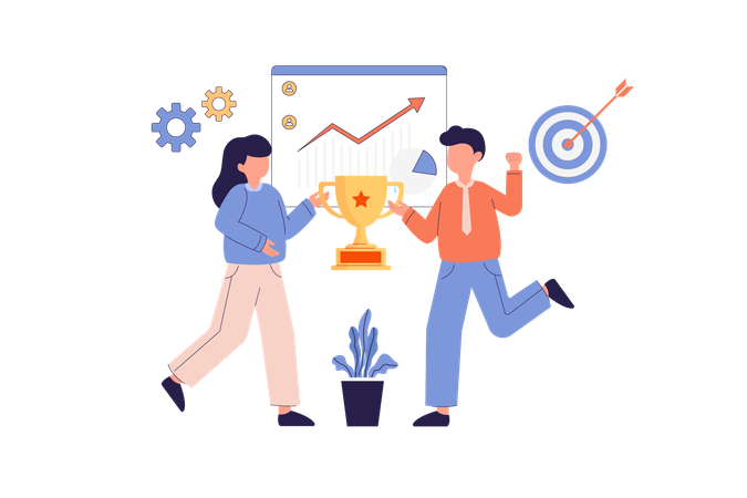 Digital Marketing Achievement  Illustration