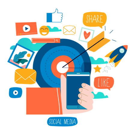 Digital marketing aim  Illustration