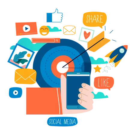 Digital marketing aim  Illustration