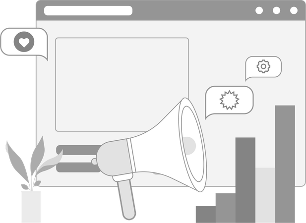 Digital Marketing and analysis chart  Illustration