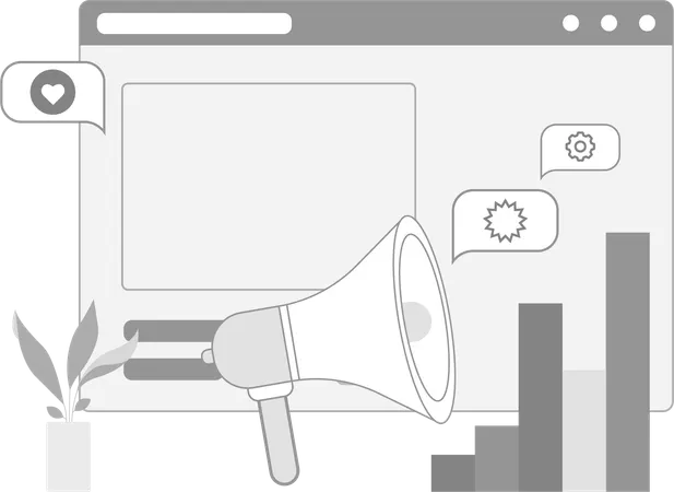 Digital Marketing and analysis chart  Illustration