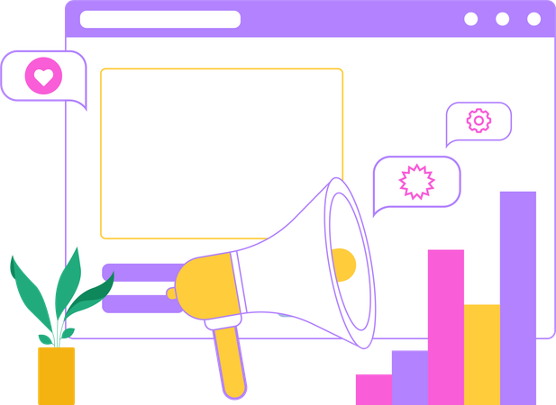 Digital Marketing and analysis chart  Illustration