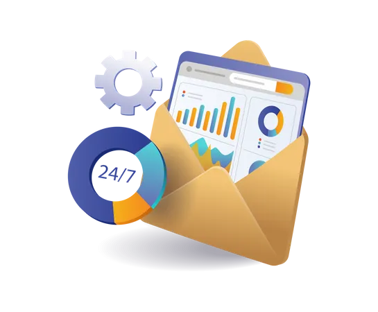 Digital marketing business analyst email data  Illustration