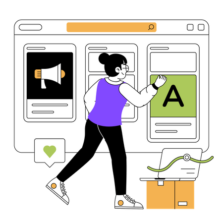 Digital marketing dashboard  Illustration