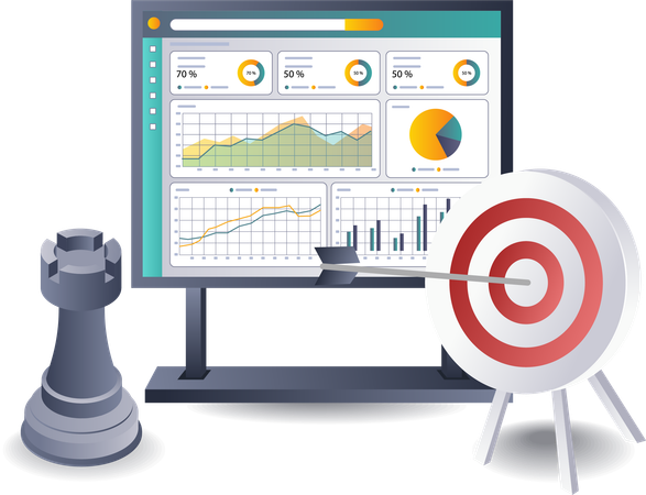 Digital Marketing Dashboard Strategies for Analysts  Illustration