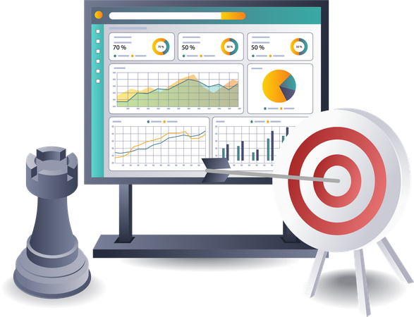 Digital Marketing Dashboard Strategies for Analysts  Illustration