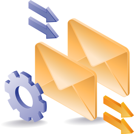 Digital marketing email transfer transactions  Illustration