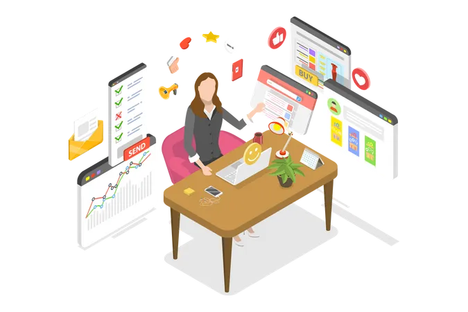 Digital Marketing Expert  Illustration