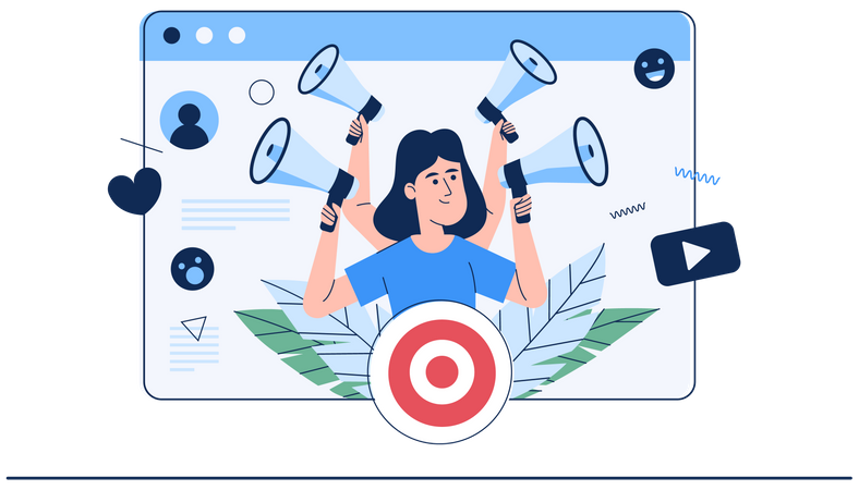 Digital marketing goal  Illustration