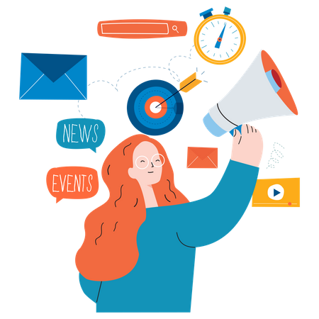 Digital marketing goal  Illustration