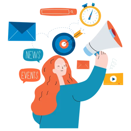 Digital marketing goal  Illustration