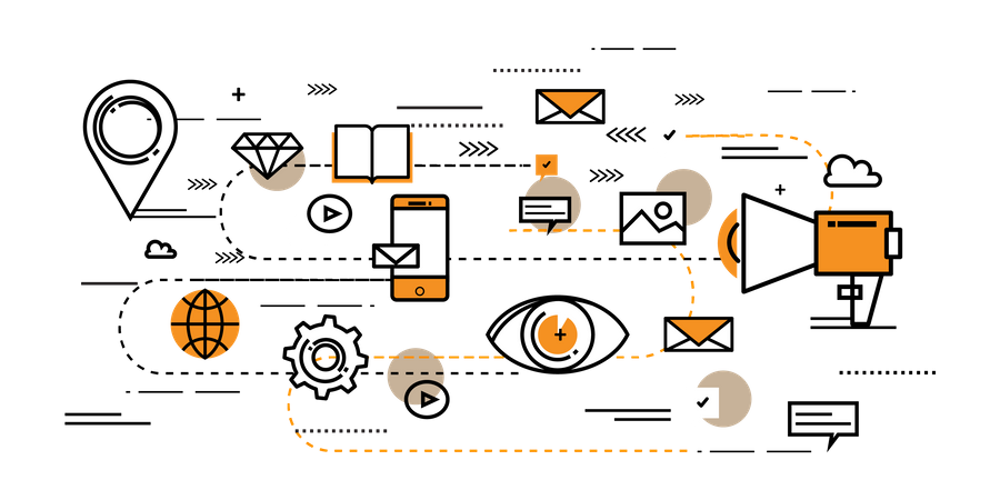 Digital marketing goal  Illustration